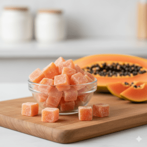 Natural papaya cubes